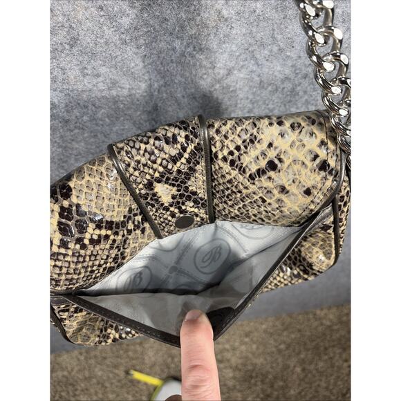 Brighton Women’s Snake Embossed Leather Handbag Single Shoulder Chain - Picture 5 of 14